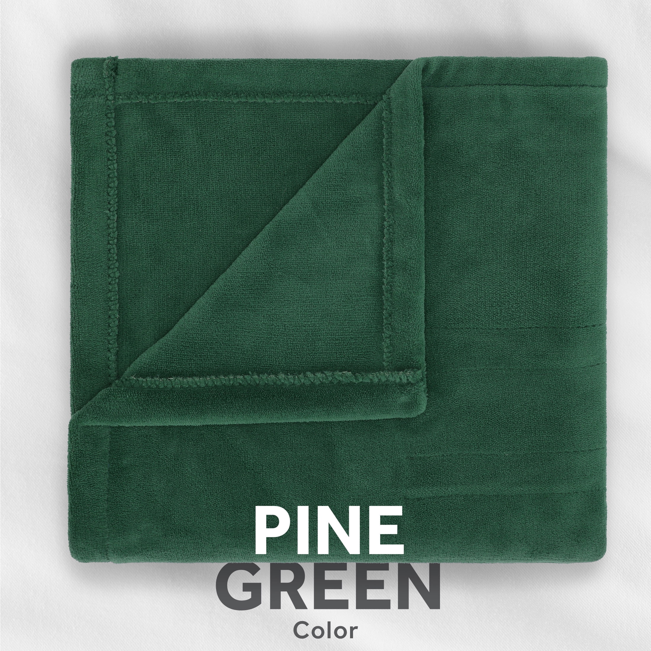 Sunbeam Throw Pine Green Microplush, 4 Heat Settings, 4-Hour Auto Shut-Off, Electric Heated Blanket, 50” x 60”