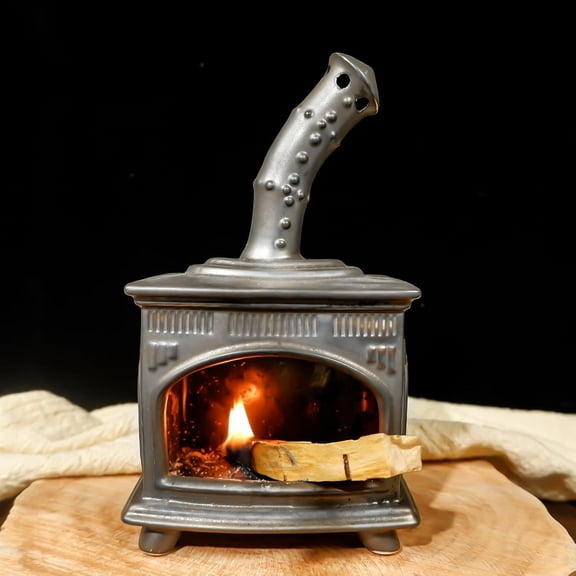 Handmade Ceramic Fireplace Palo Santo Holder–Sage/Cone Incense Dish,Zen Meditation Altar for Energy Cleansing,Yoga Spa.Ideas for Mindfulness,Aromatherapy Stress Relief,Spiritual Decor Gift