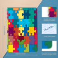 thumbnail image 2 of Spiral Notebook,College Ruled Journal,8.26" x 5.71" 50 Sheets/100 Pages,2 Pack - Colorful Puzzle Background, 2 of 7