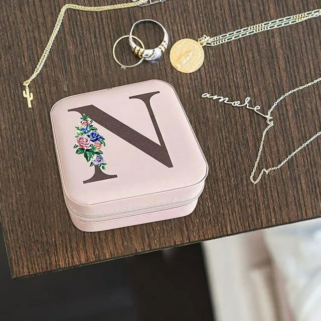 Sokhug Velvet Jewelry Box with Mirror, Compact Organizer with Multiple Compartments for Rings Earrings Necklaces Travel Storage