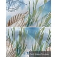 thumbnail image 6 of Coastal Nautical Kitchen Valances for Windows Farmhouse Linen Window Valance Curtain for Living Room Window Treatment Summer Ocean Shell Seaweed Valance Rod Pocket Topper Drape, 60 x 18 Inch, 6 of 6