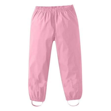 

LBECLEY 50S Day Girls Windproof Pants Kids Mud Waterproof Clothes Girls Trousers Boys Toddler Rain Girls Romper&Jumpsuit Clothes Girls 6T Pink L