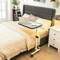 thumbnail image 4 of Gymax Overbed Bedside Table Universal Wheels Adjustable Tilt Top Laptop Hospital Desk, 4 of 10
