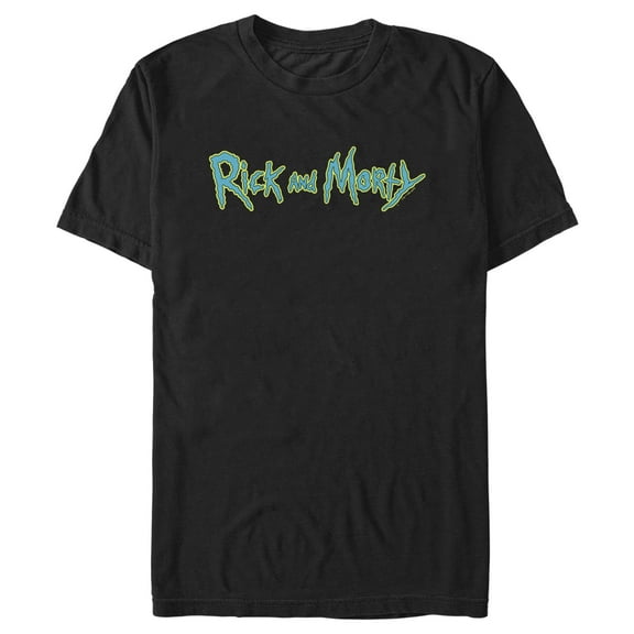 Men's Rick And Morty Classic Electrical Buzz Logo  Graphic Tee Black 3X Large