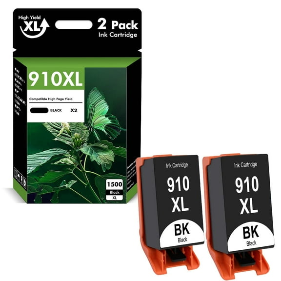 910XL Ink Cartridges Compatible for HP 910 910XL Combo Pack for OfficeJet Pro 8020 8025 8028 8035 8010 8022 8015 8018 Printer Compatible for HP 910 Ink Cartridge ( 2 x Black )