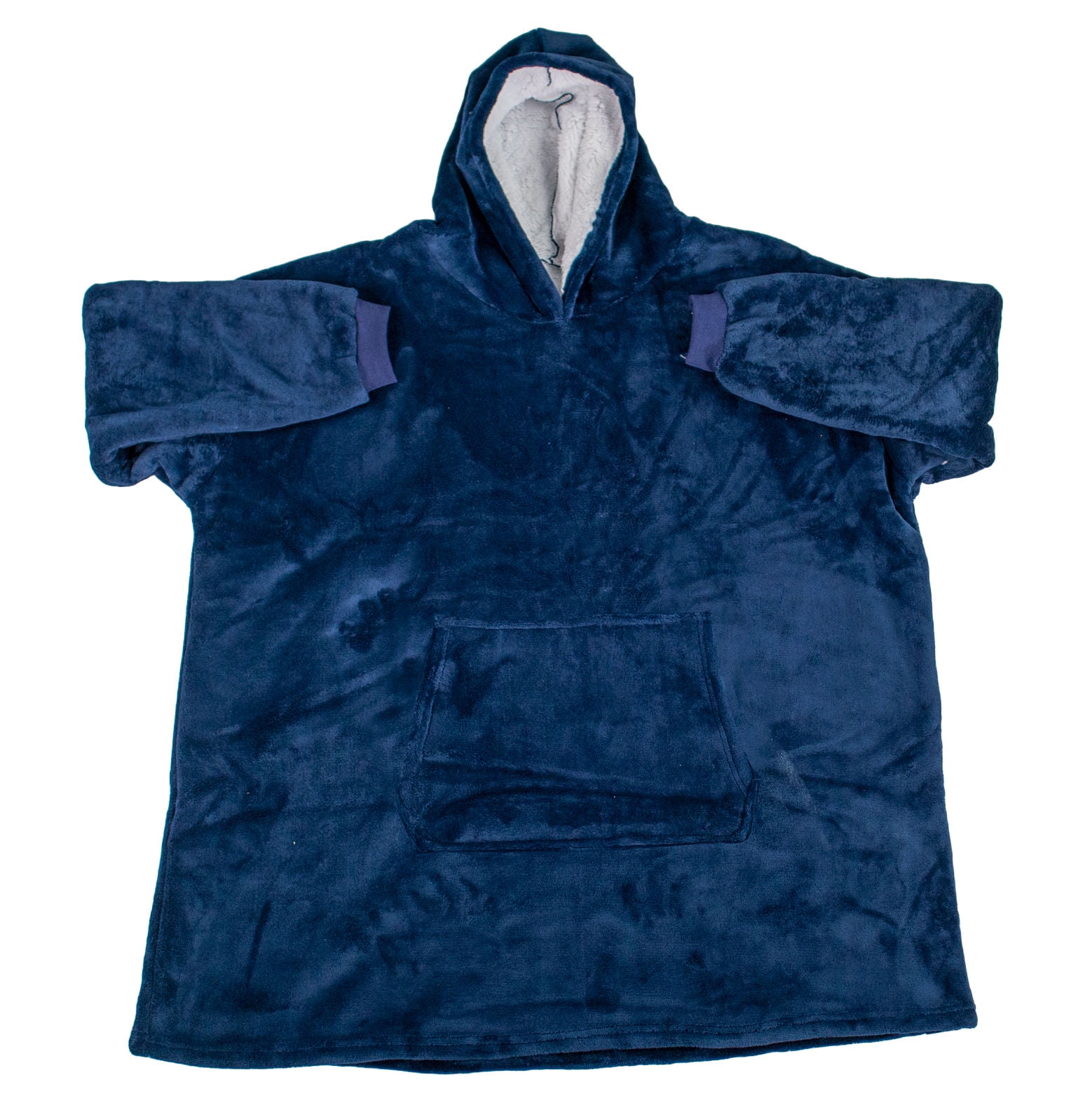 Cozy Soft Comfortable Sherpa Hoodie Sweatshirt - Oversized Blanket Sweatshirt Hoody - Hooded, Large Pocket, Reversible - Warm And Luxurious Plush Sherpa & Microfiber - Premium Edition - Blue