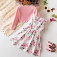 thumbnail image 3 of Hiijoy Toddler Girls Outfits Floral Bow Sundress with Long Sleeve Ribbed Top, Sizes 3-4T, 3 of 8