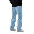 thumbnail image 6 of UDAUDU Men's Cargo Sweatpants Baggy Wide Leg Fleece Casual Joggers Cotton Loose Fit Drawstring Elastic Waist Pants with Pockets Light Blue XL, 6 of 9