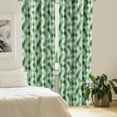 thumbnail image 2 of Ambesonne Geometric Rhombus Window Curtains, Green Hues Argyle, Each 28" W x 84" L, Pale Green Dark Green, 2 of 4