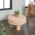 thumbnail image 3 of Rashida 13.5" Contemporary Minimalist Curvy Low Accent Table , Pink Frosted, 3 of 9