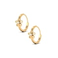 thumbnail image 3 of Rosec Jewels Diamond Hoop Earrings in Floral Design for Women, 18K Yellow Gold, 3 of 8