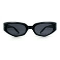 thumbnail image 5 of Womens Luxe Mod Fashion Cat Eye Beveled Thick Plastic Sunglasses All Black, 5 of 8