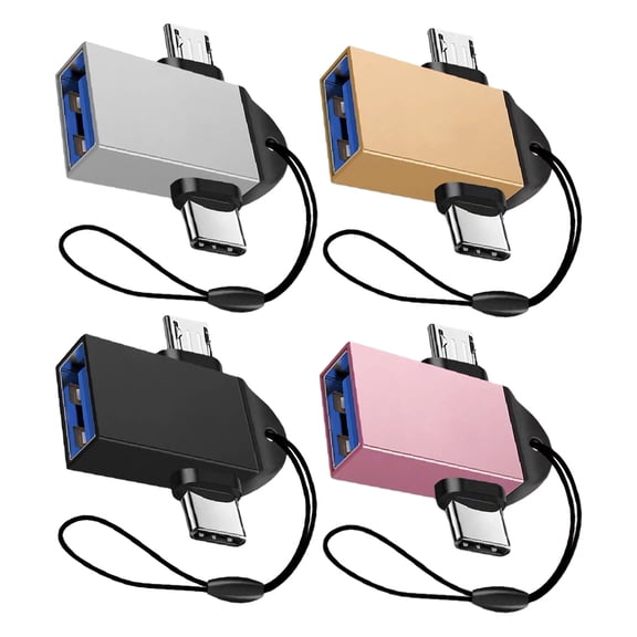 LIFKOME 4PCS USB C to USB Adapter Portable Type C to USB 3.0 OTG Converter Dual Connector USB Adapter for Type-C Devices Fast Data Transfer