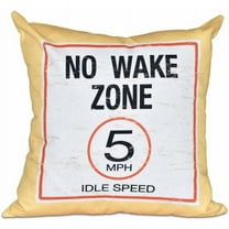 Simply Daisy 16" x 16" No Wake Word Print Pillow, Yellow