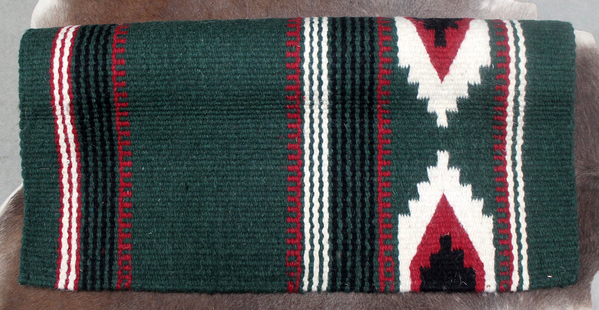 34x36 Horse Wool Western Show Trail SADDLE BLANKET Rodeo Pad Rug Green
