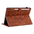 thumbnail image 5 of Case for Samsung Galaxy Tab S9/S8/S7, Flower Pattern PU Leather Multi-Angle Viewing Stand Shockproof Flip Case with Card Slot, Magnetic Clasp, Pencil Slot, for Galaxy Tab S9/S8/S7, Brown, 5 of 11