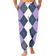 thumbnail image 2 of Christmas Pajama Pants for Men Plaid Jogger Drawstring Xmas Loungewear Elastic High Waist Casual Loose Sleep Pants, L, 2 of 7