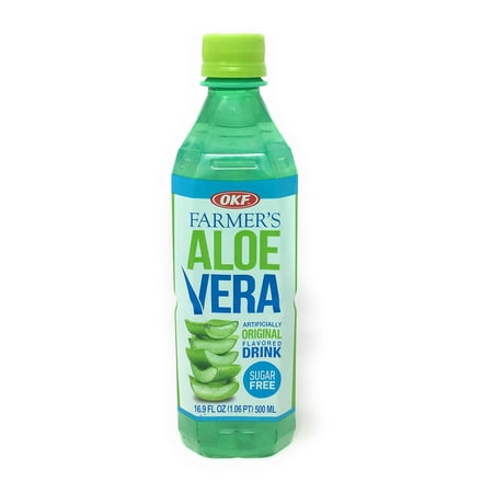 OKF Aloe Vera Drink in 16.9 Ounce Bottles (Sugar Free, 12 Pack)