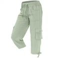thumbnail image 4 of Breezora Women's Quick Dry Hiking Pants Lightweight Travel Trousers Adjustable Waist Outdoor Casual Pants With Pockets L Size Green, 4 of 4