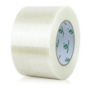 BOMEI PACK 1 PACK Reinforced Packing Tape, 5.5Mil 3Inch x 55Yds, Heavy Duty Fiber Strapping Adhesive Packaging Tape