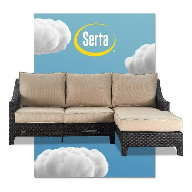 Serta Tahoe Chaise d'Extérieur Sectionnelle en Osier Brun Terra