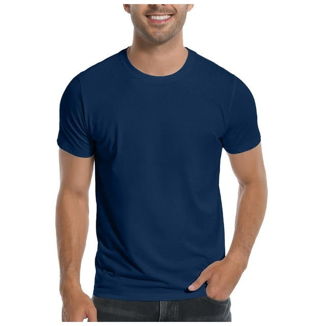 T-shirts pour Homme Doux Unis Col Rond Décontractés Basiques Marine Graphiques T-Shirts d'Automne Taille m