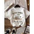 thumbnail image 1 of Cotton Blend Graphic Print Casual T-Shirt - Crew Neck, Short Sleeve, Knit Fabric, Regular Length - "Outer Banks Pogue Life" Design, 1 of 7