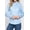 Blue, variant on Women's Long sleeve button down stretch poplin shirt
