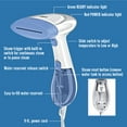 thumbnail image 4 of Conair Handheld Garment Steamer for Clothes, ExtremeSteam 1200W, Portable Handheld Design, White/Blue, GS237RXWM, 4 of 12