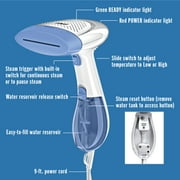Conair Handheld Garment Steamer for Clothes, ExtremeSteam 1200W, Portable Handheld Design, White/Blue