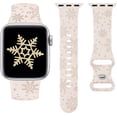 thumbnail image 3 of Correa de reloj con grabado de copos de nieve navideños, compatible con Apple Watch Band de 38 mm, linda pulsera, regalo de Navidad, correa de repuesto deportiva de silicona suave para niñas, 40 mm/41, 3 of 4