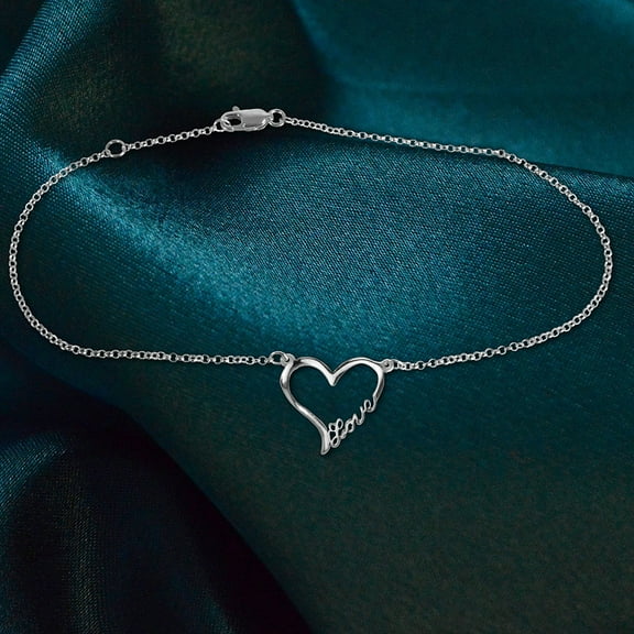 Open Heart "Love" Anklet