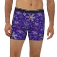 thumbnail image 2 of Rateoe blue purple Snowflake Print Men’s Underwear Boxer Briefs Soft Comfortable Underwear Boxer Briefs, Long Leg Briefs,Anti-chafing Boxer Briefs, 2 of 7