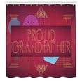 thumbnail image 2 of Ambesonne Art Deco Shower Curtain, Saying with Dots Circles, 69"Wx84"L, Pale Maroon and Sky Blue, 2 of 4
