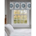 thumbnail image 3 of Vintage Boho Curtain Valances for Windows, Retro National Flower Textured Blue Kitchen Valance Window Treatment, Light Filtering Block Curtains for Bathroom/Bedroom/Living Room 42'' x 12'', 3 of 9