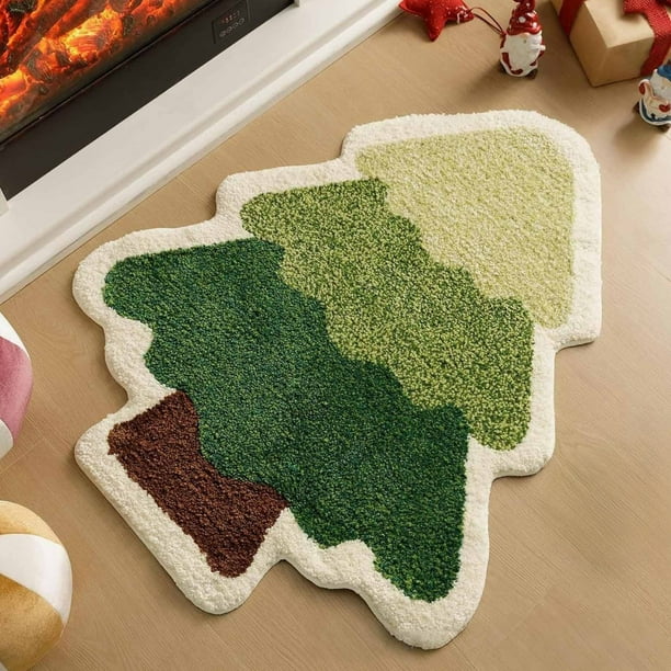 Uuiauoio Christmas Bathroom Rugs, Soft, Thick and Durable Bathtub Rugs for Bathroom, Bedroom, Dining Room,Absorbent Washable Bath Mat Shower Soft Thick Bathtub Carpet