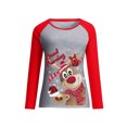 thumbnail image 1 of Kmbangi Ladies Pullover Raglan Long-sleeved Christmas Cartoon Elk Sweater, 1 of 2