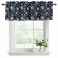thumbnail image 2 of 2 Pack Valances for Windows, Navy Blue Flowers Window Valances for Living Room/Bedroom/Bathroom, Spring Floral Elegant Pastoral Light Filtering Kitchen Curtain Valance Window Treatment 42"W x12" L, 2 of 9