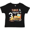 thumbnail image 3 of Inktastic Three and Digging It Bulldozer 3rd Birthday Boys or Girls Toddler T-Shirt, 3 of 5
