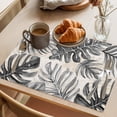 thumbnail image 3 of Balck Monstera Deliciosa Placemats Set of 2 Summer Botanical Tropical Vintage Place Mats Indoor Wipeable Table Mats Washable Cloth Dining Table Placemats for Kitchen Holiday Party Decor 13x19 Inch, 3 of 9