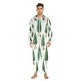 thumbnail image 2 of 1 Piece Adult Onesie Pajamas Cozy & Loose-Fit Sleepsuit Loungewear with Pockets Watercolor Green Christmas Tree Large, 2 of 7