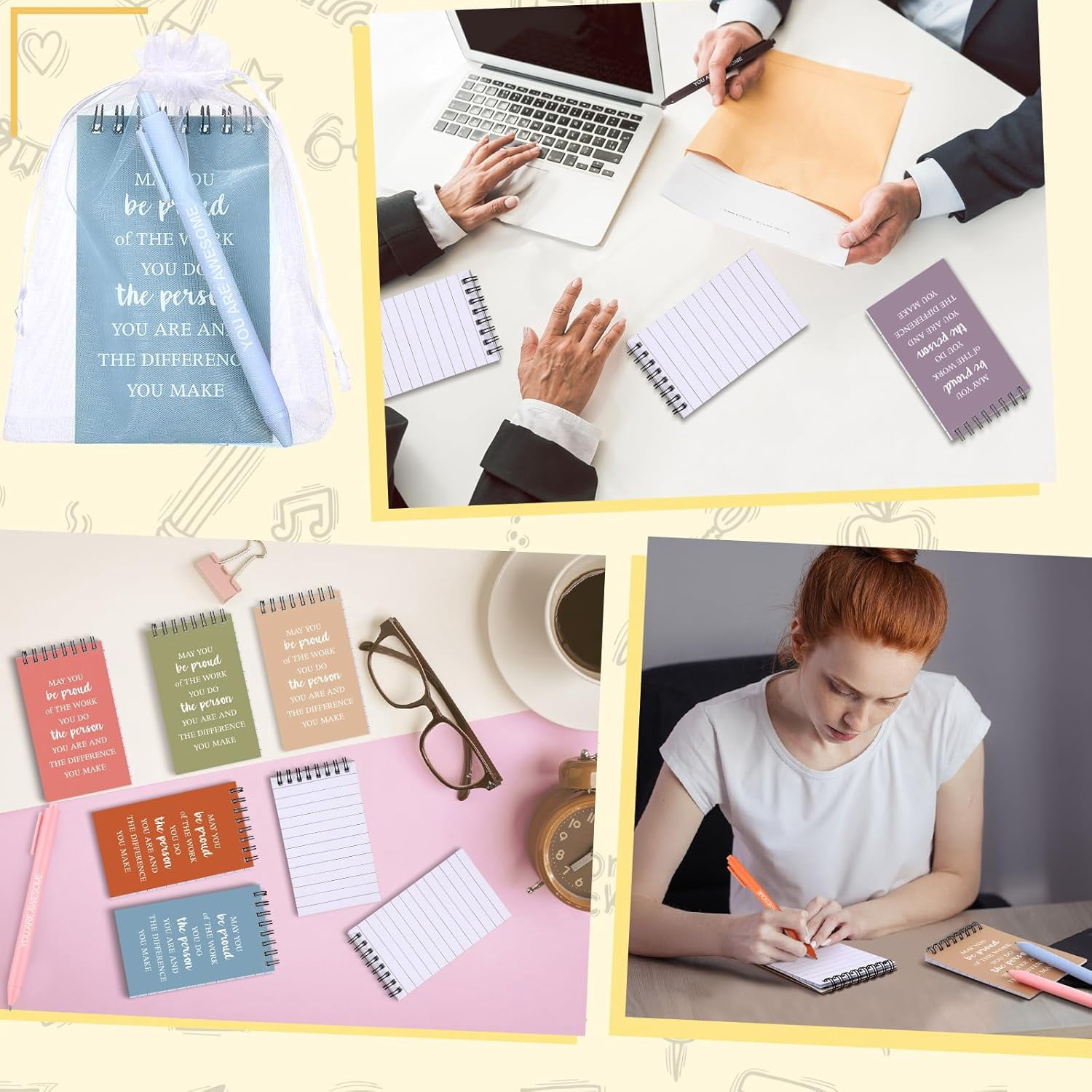 30 Pack Coworker Appreciation Gifts Set Motivational Notebooks with Ballpoint Pen Inspirational Thank You Gifts Bulk for Team Coworker Employees Teacher Christmas Appreciation Favors