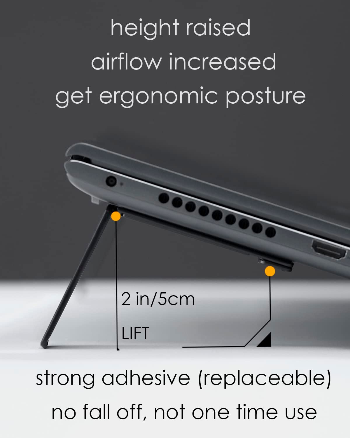 G07 Pop Up Leg Stands Laptop, Super Portable Cooling Laptop Stand, Ergonomic Laptop Riser Lift for Desk for MacBook, All Laptops, Tablets, 8-20'', Black