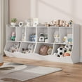 thumbnail image 6 of Kids Bookshelf and Toy Storage Organizer, Children's Cubby Bookcase Toy Chest with 5 Storage Cubbies for Small Space, Playroom, Bedroom, Living Room, White, 6 of 8