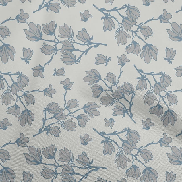 oneOone Rayon Light Gray Fabric Floral Craft Projects Decor Fabric Printed By The Yard 56 Inch Wide