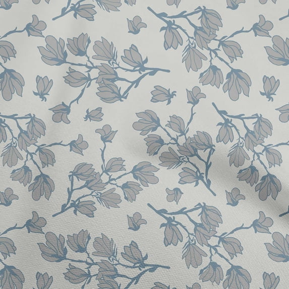 oneOone Silk Tabby Light Gray Fabric Floral Quilting Supplies Print Sewing Fabric By The Yard 42 Inch Wide