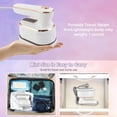 thumbnail image 3 of BZPIZ Cordless Steamer for Clothes,Fast Heat-up,Fabric Wrinkle Remover,Portable Steamer Iron Travel College Dorm Home Essentials Steamer for Clothes(White), 3 of 10