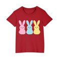 thumbnail image 4 of Cethrio Easter Shirts for Girls Boys, Cotton Graphic Short Sleeve Summer Shirts Red Size 4-5 T, 4 of 4
