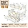 thumbnail image 3 of Costway Twin Over Full Bunk Bed with Trundle Ladder Safety Guardrails 3-in-1 Beds White, 3 of 10