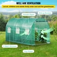 thumbnail image 4 of KFFKFF Walk-in Tunnel Greenhouse, 12 x 7 x 7 ft Portable Plant Hot House w/ Galvanized Steel Hoops,Diagonal Poles, Zippered Door & 6 Roll-up Windows, 1 Top Beam, Green, 4 of 8